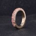 14K Yellow Gold With Micromounting Oval Cut Sakura Pink color Lab Grown Sapphire Wedding Ring