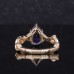 10K Yellow Gold Wreath Shape with Prong Setting Royal Blue Lab Grown Sapphire Ring