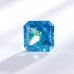 Dark Blue  Crushed Ice Radiant cut Cubic Zirconia 