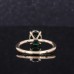 14K Yellow Gold with 7x9mm Prong Setting  Lab Grown Emerald Engagement Ring