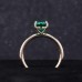 14K Yellow Gold with 7x9mm Prong Setting  Lab Grown Emerald Engagement Ring