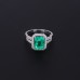 Starsgem 18K Excellent Hydrothermal Emerald High Quality VVS moissanite Ring 