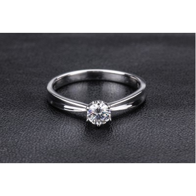 Starsgem Customized 18K DEF 4.5mm round brilliant Cut Test Positive VVS Simple Elegent design Moissanite Wedding Ring