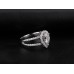 Pear Cut Moissanite Halo Split Shanks 18K White Gold  Engagement Ring