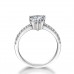  Trendy Jewelry Heart Cut Moissanite Stone 18K White Gold Ring