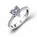  Trendy Jewelry Heart Cut Moissanite Stone 18K White Gold Ring