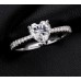  Trendy Jewelry Heart Cut Moissanite Stone 18K White Gold Ring