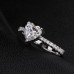  Trendy Jewelry Heart Cut Moissanite Stone 18K White Gold Ring