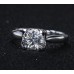 1.2 Carats  Round Brilliant  Cut Moissanite 18K White Gold Ring