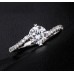 Starsgem 18K Romantic DEF Mosssanite Engagement Ring 6.5mm 1ct Moissanite Ring 