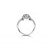  Moissanite Cushion Cut Halo Engagement Ring 18K White Gold Ring