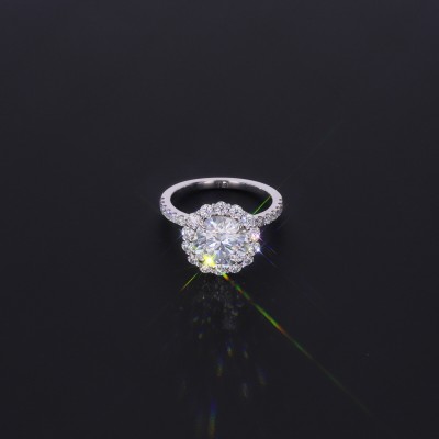 Starsgem 14K High Quality Romantic VVS Fashion 8mm DEF Moissanite Engagement Ring Test Positive Moissanite Wedding Ring for Women