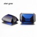 Octagon Shape Emerald Cut Blue Color Lab Grown Sapphire Gemstone