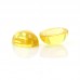 Flat Back Cabochon Cut Oval Shape Yellow Color Lab Grown Sapphire Gemstone