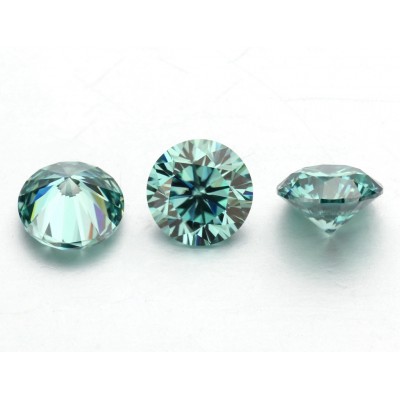 Green Color Round Shape 2 Carat 8.0mm VS Clarity Created Moissanite Loose Gemstone