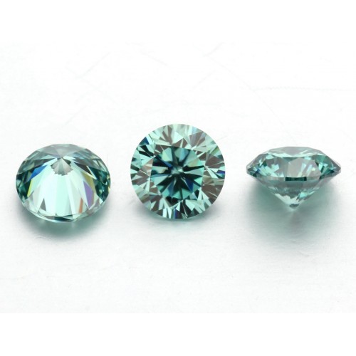 Green Color Round Shape 1 Carat 6.5mm VS Clarity Created Moissanite Loose Gemstone