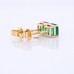 9K Yellow Gold Prong Setting With Asscher Cut Lab Grown Emerald  Earrings 