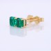 9K Yellow Gold Prong Setting With Asscher Cut Lab Grown Emerald  Earrings 